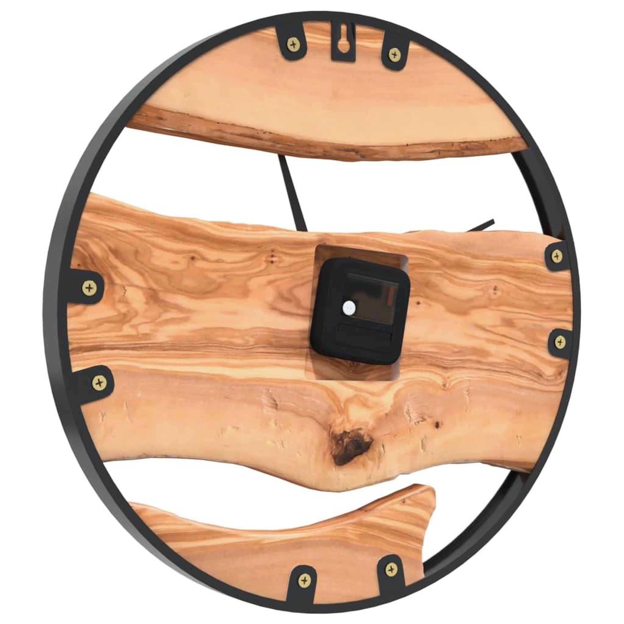 Voir la diapositive 5 : VIDAXL Horloge murale marron Ø35 cm fer et bois d'olivier