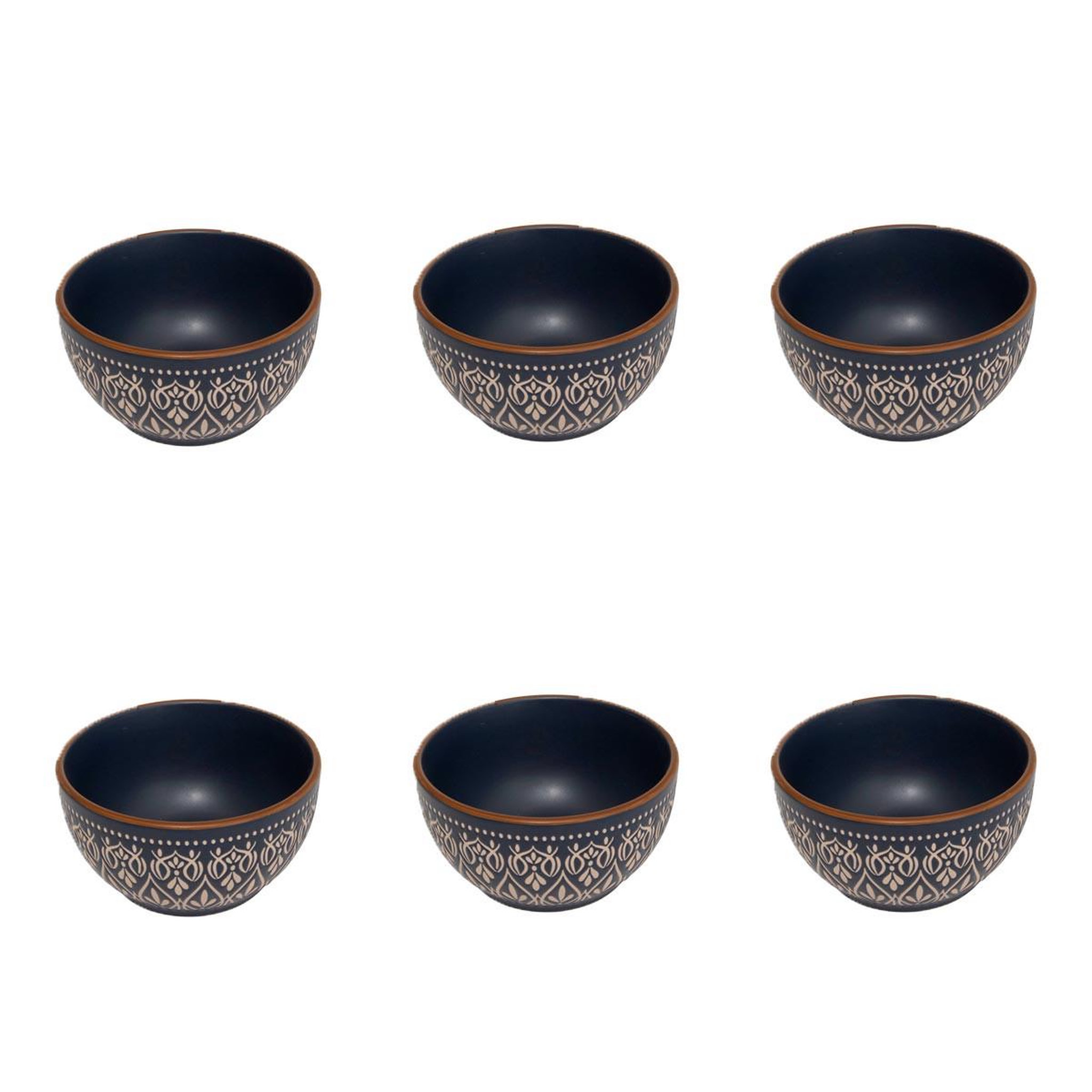 SECRET DE GOURMET Lot de 6 coupelles en céramique  inès  12cm bleu