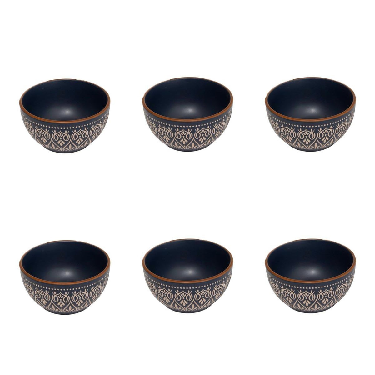 SECRET DE GOURMET Lot de 6 Coupelles en Céramique  Inès  12cm Bleu