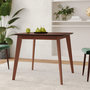 Voir la diapositive 2 : Rendez vous déco Table carrée 4 personnes en bois foncé finition noyer 90 cm-Julio