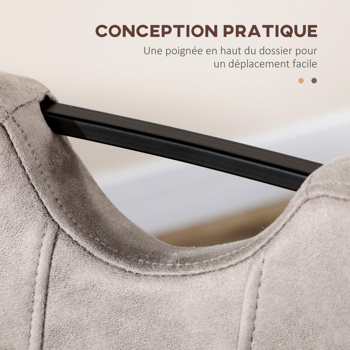 HOMCOM Lot de 4 chaises de salon design cantilever piètement luge acier noir revêtement microfibre gris