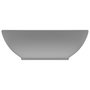 Voir la diapositive 3 : VIDAXL Lavabo ovale de luxe Gris clair mat 40x33 cm Ceramique