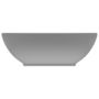 Voir la diapositive 3 : VIDAXL Lavabo ovale de luxe Gris clair mat 40x33 cm Ceramique