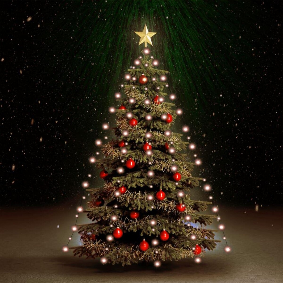 Guirlande de Noël 50 cm avec guirlande lumineuse pour décoration murale de