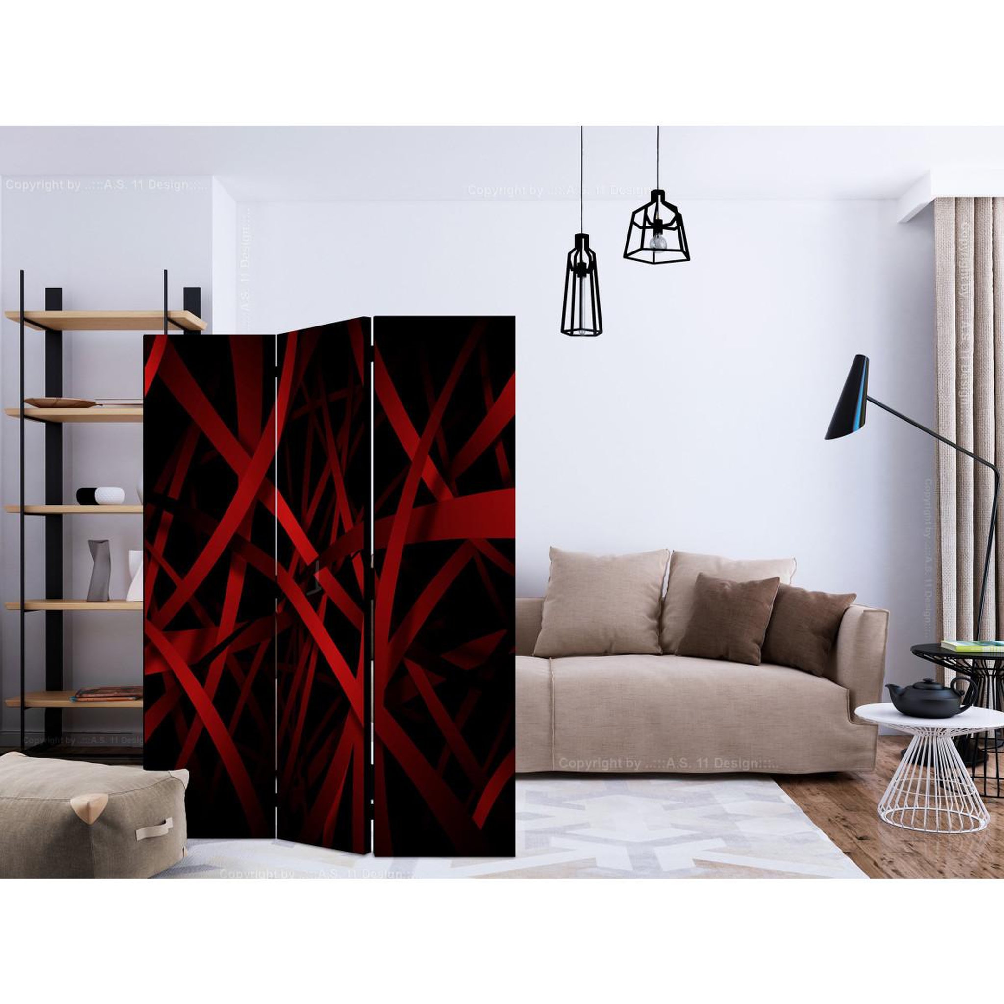 Voir la diapositive 2 : Paris Prix Paravent 3 volets  fear of the dark  135x172cm