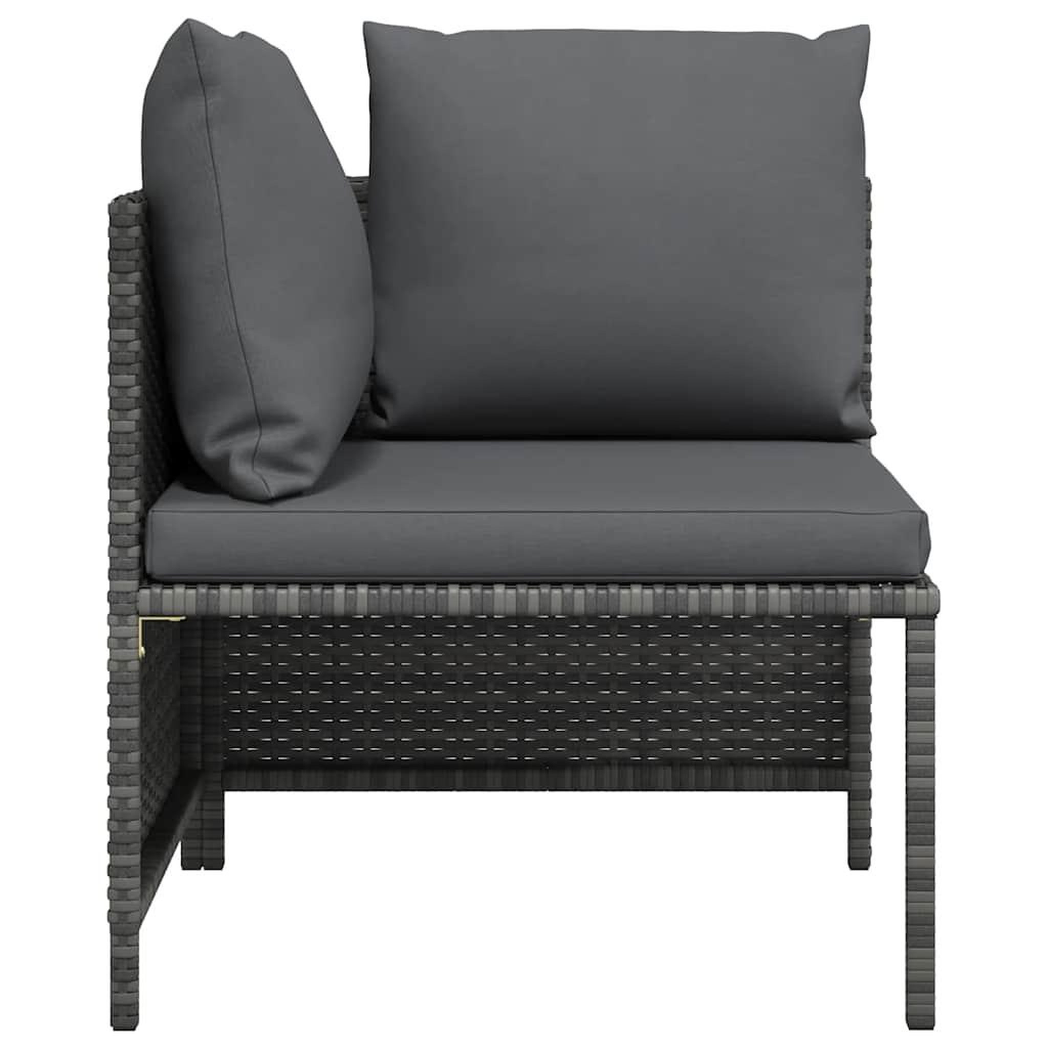 Voir la diapositive 5 : VIDAXL Canape d'angle sectionnel avec coussins gris resine tressee