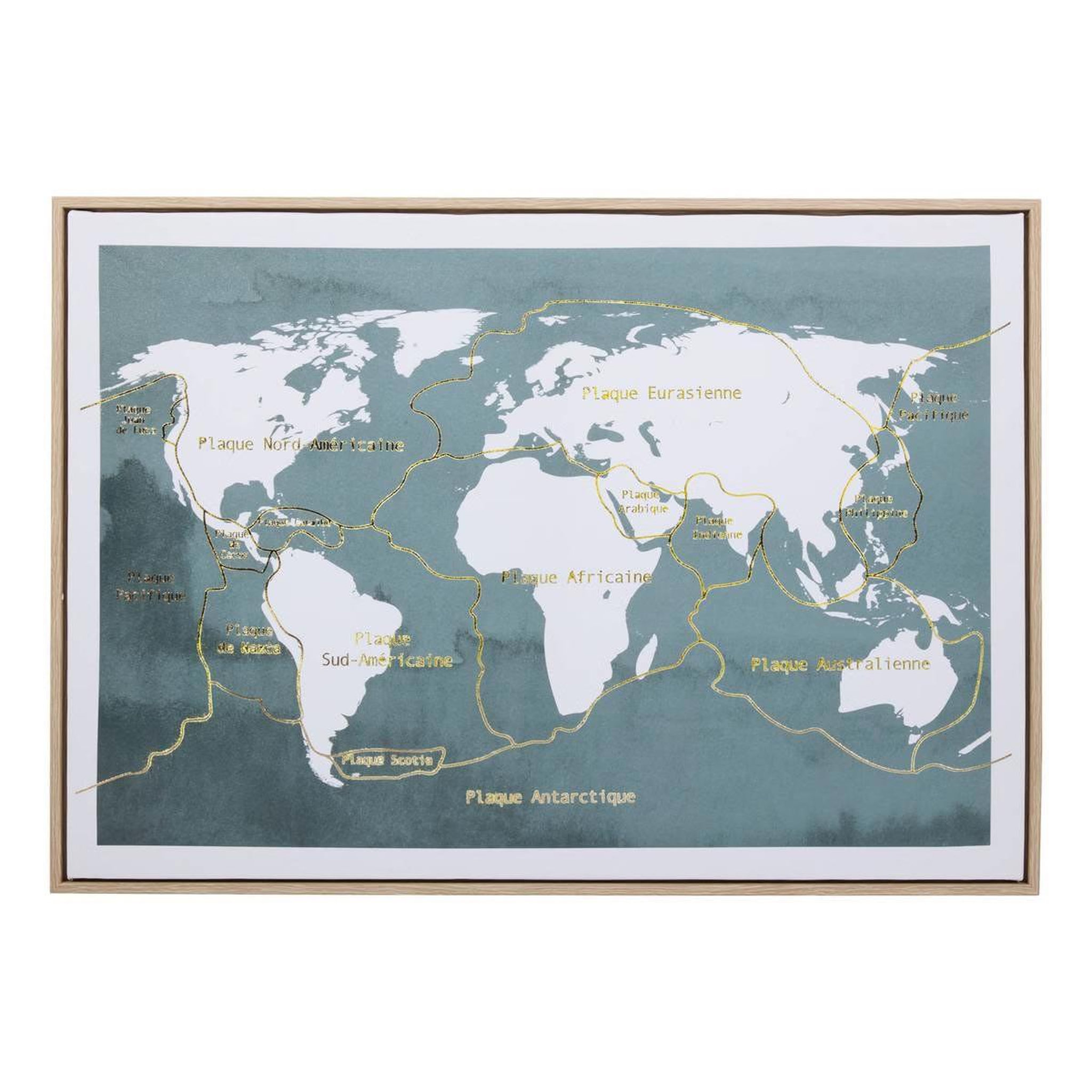 ATMOSPHERA Toile mappemonde  fanyo  50x70cm bleu émeraude