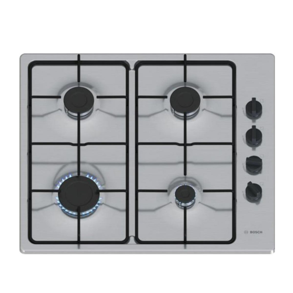 BOSCH Table de cuison gaz 60cm 7500w 4 feux inox - PBP6B5K80