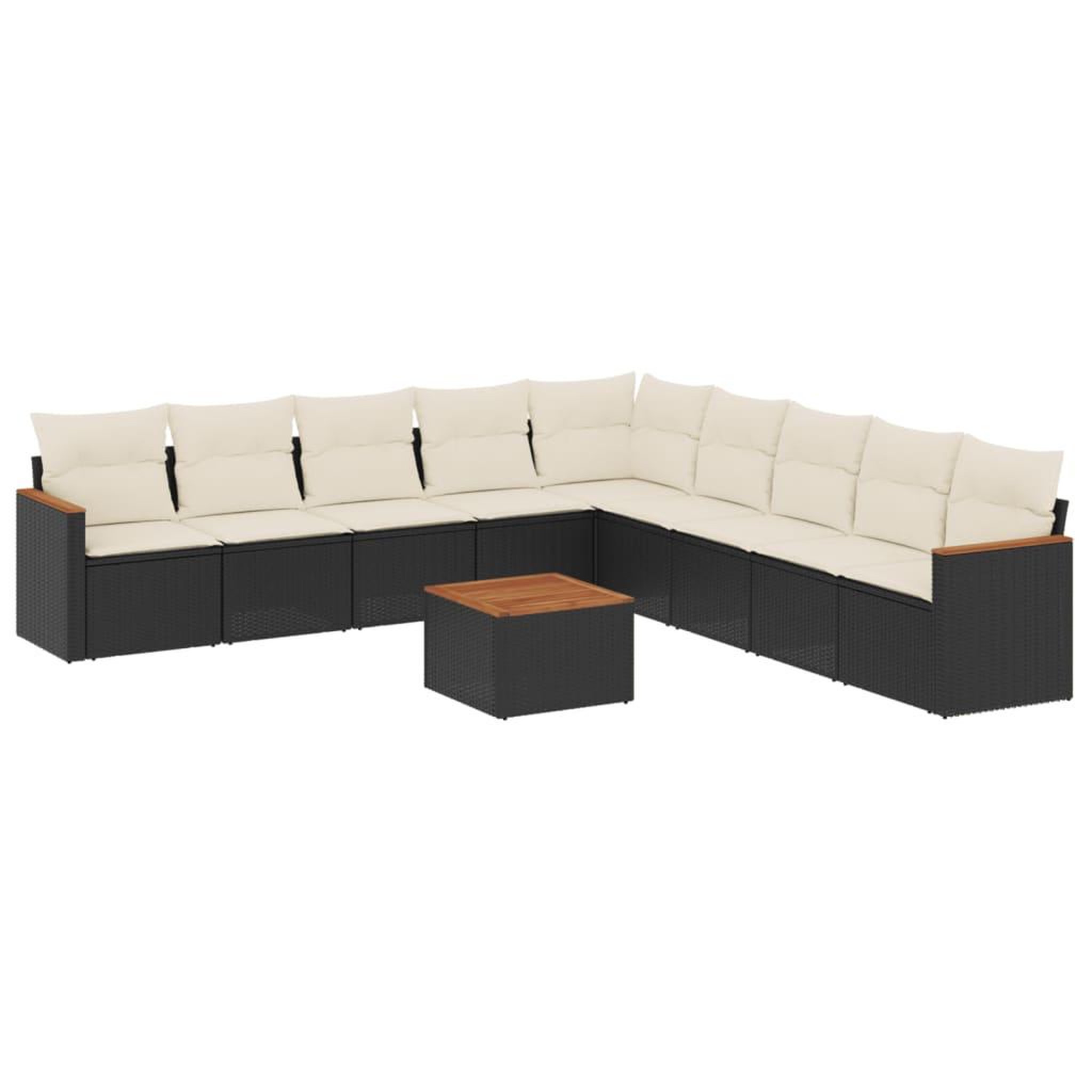 Voir la diapositive 2 : VIDAXL Salon de jardin 10 pcs avec coussins noir resine tressee
