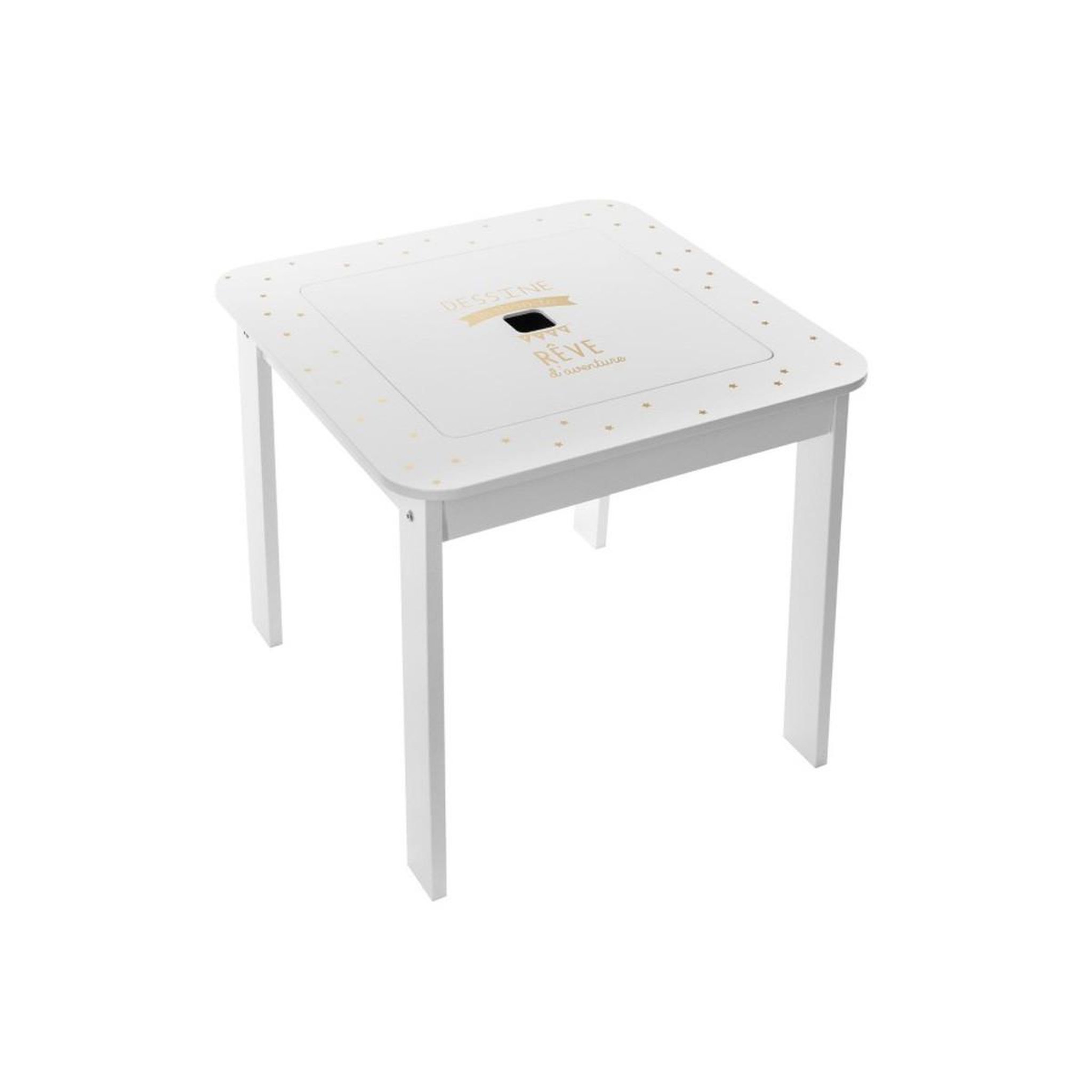 Voir la diapositive 3 : Atmosphera Kids Table enfant & 2 tabourets  bac  57cm or