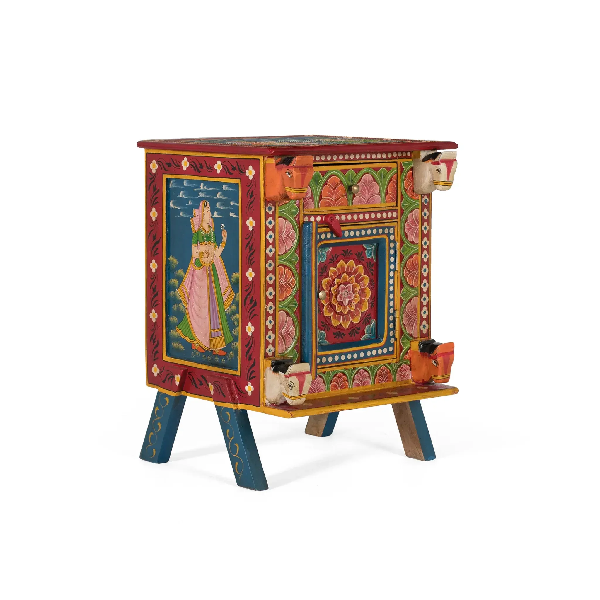 Voir la diapositive 3 : GINER Y COLOMER SL Table de chevet en bois de manguier 43 cm style ethnique