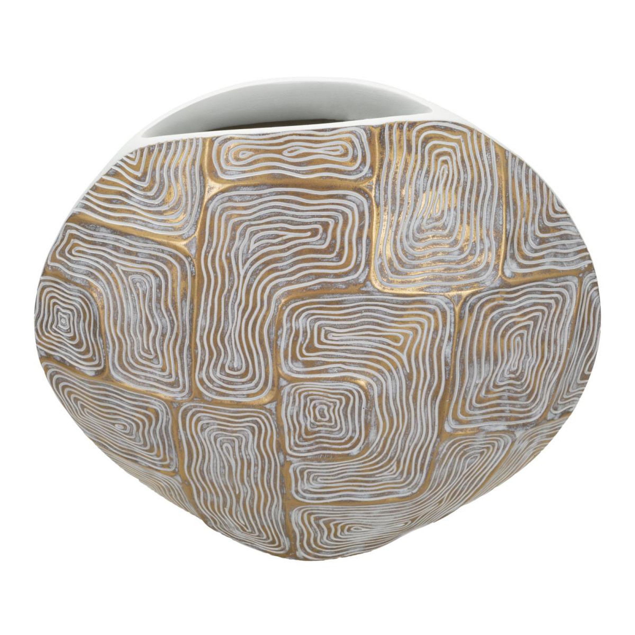Voir la diapositive 2 : Paris Prix Vase design en résine  elips  36cm or