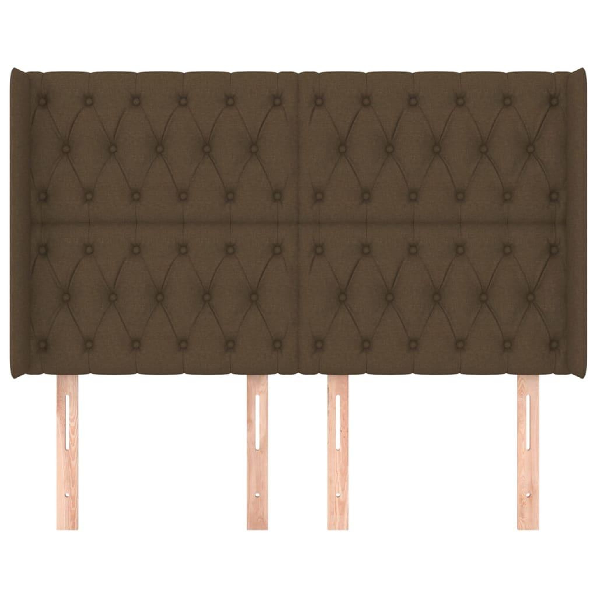Voir la diapositive 3 : VIDAXL Tete de lit avec oreilles Marron fonce 163x16x118/128 cm Tissu