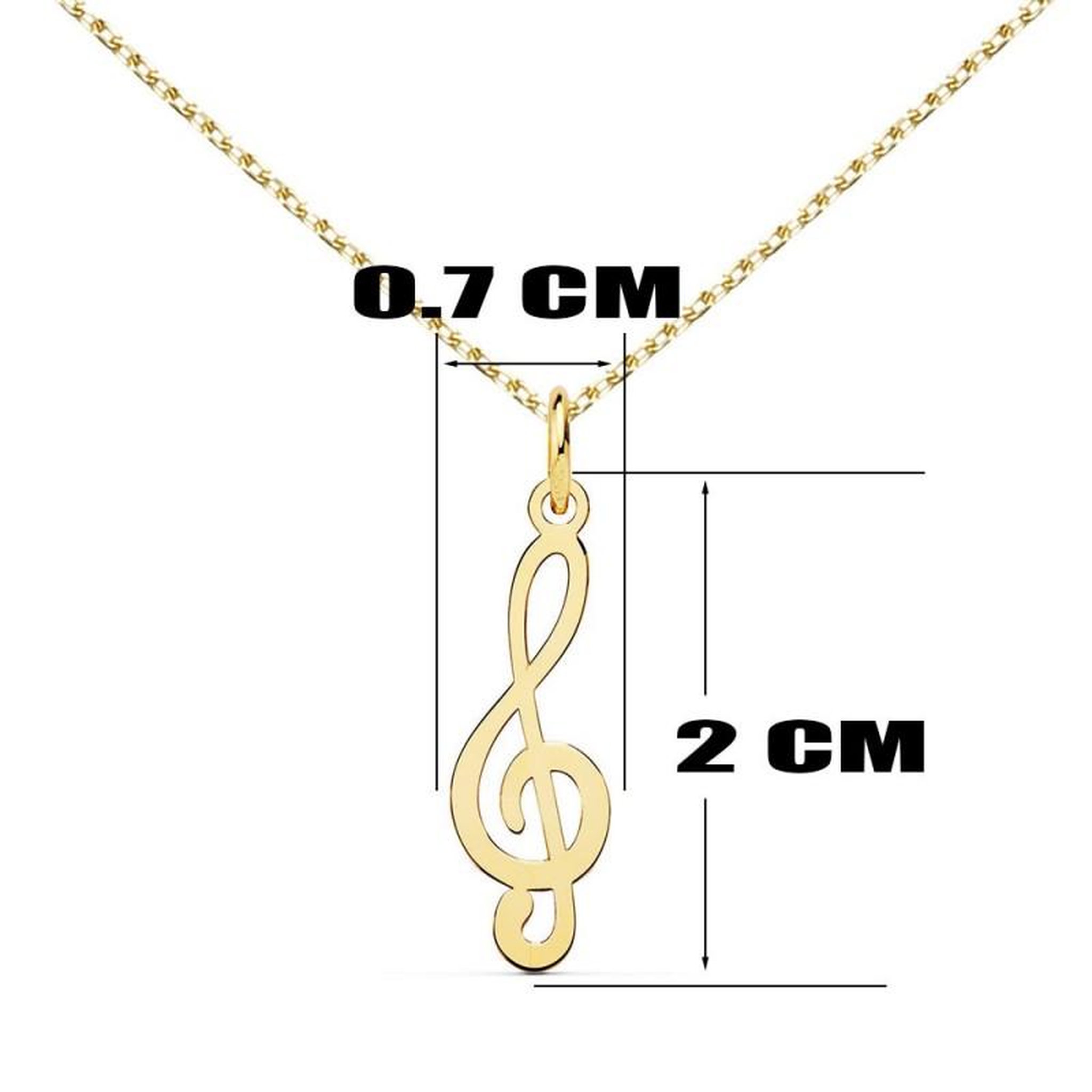 Voir la diapositive 4 : L'ATELIER D'AZUR Collier - Pendentif Or 18 Carats 750/000 Jaune - Clé de Sol - Chaine Dorée