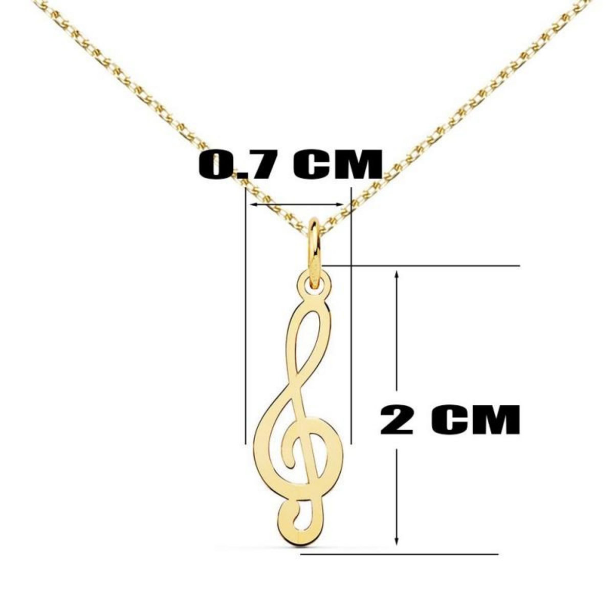 L'ATELIER D'AZUR Collier - Pendentif Or 18 Carats 750/000 Jaune - Clé de Sol - Chaine Dorée