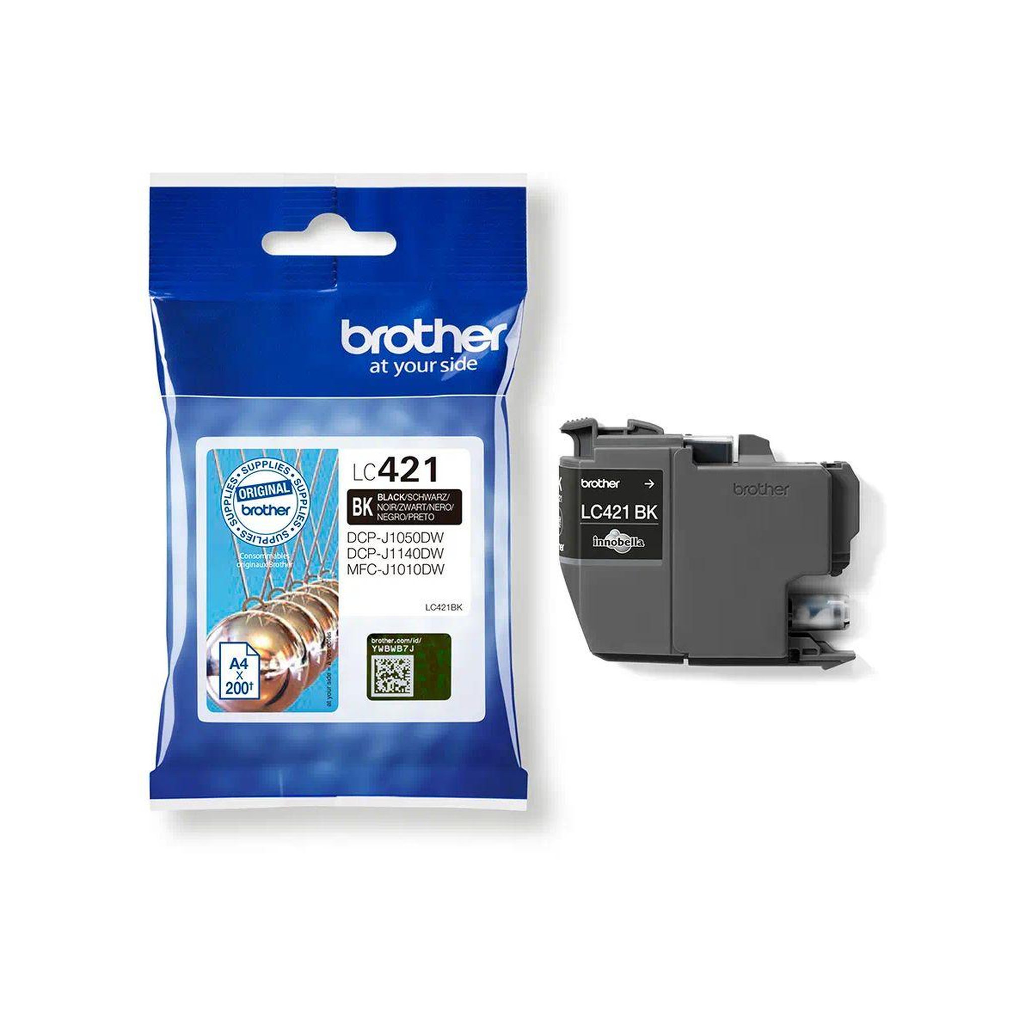 Voir la diapositive 2 : Brother Cartouche d'encre originale lc421 noire standard - lc421bk