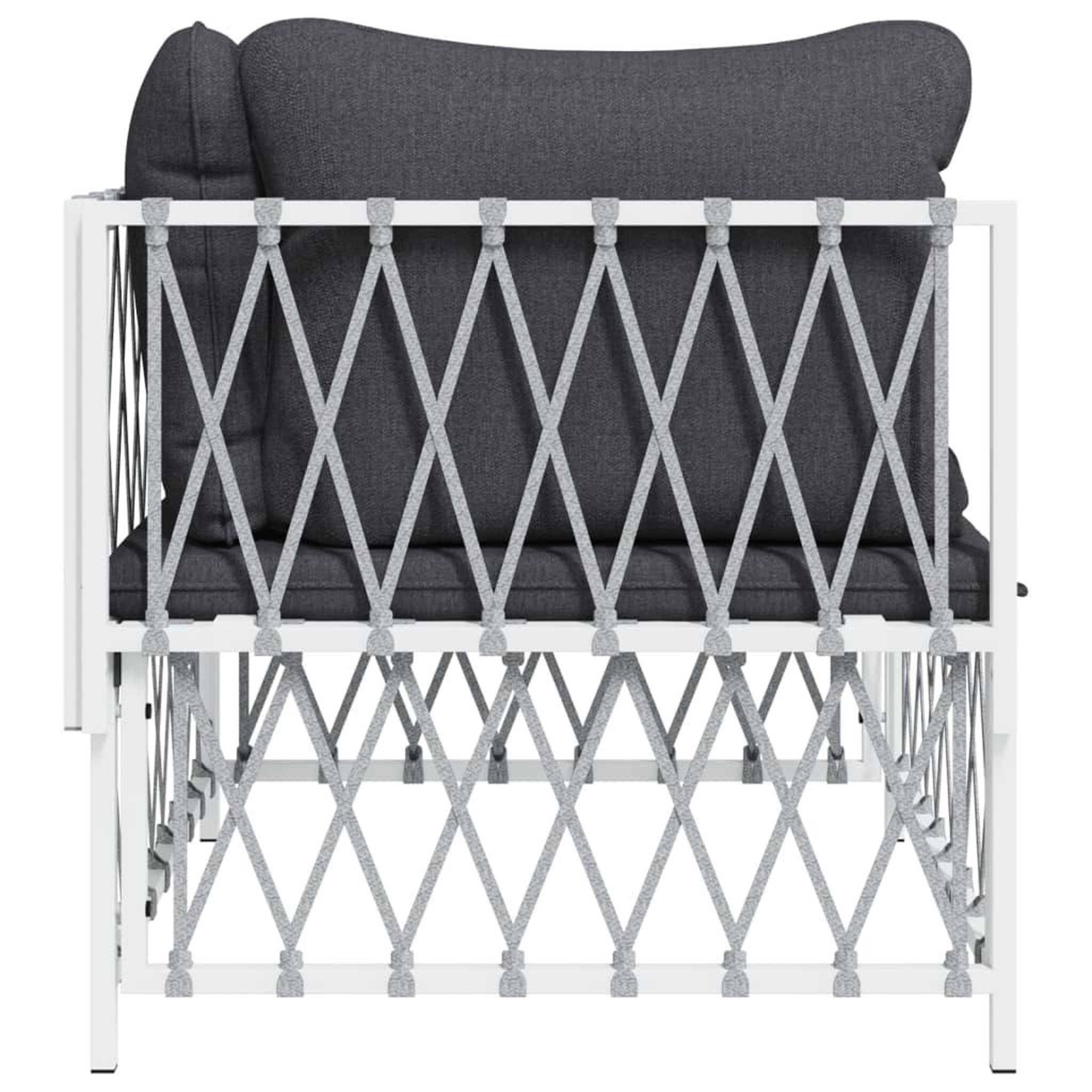 Voir la diapositive 5 : VIDAXL Canape d'angle de jardin avec coussins blanc tissu tisse
