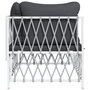 Voir la diapositive 5 : VIDAXL Canape d'angle de jardin avec coussins blanc tissu tisse