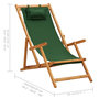 Voir la diapositive 6 : VIDAXL Chaise pliable de plage bois d'eucalyptus solide et tissu vert