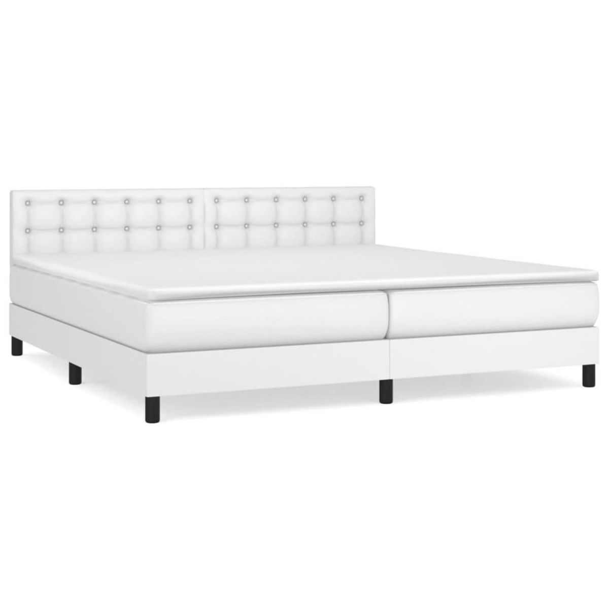 VIDAXL Sommier a lattes de lit avec matelas Blanc 200x200cm Similicuir