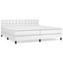 Voir la diapositive 2 : VIDAXL Sommier a lattes de lit avec matelas Blanc 200x200cm Similicuir
