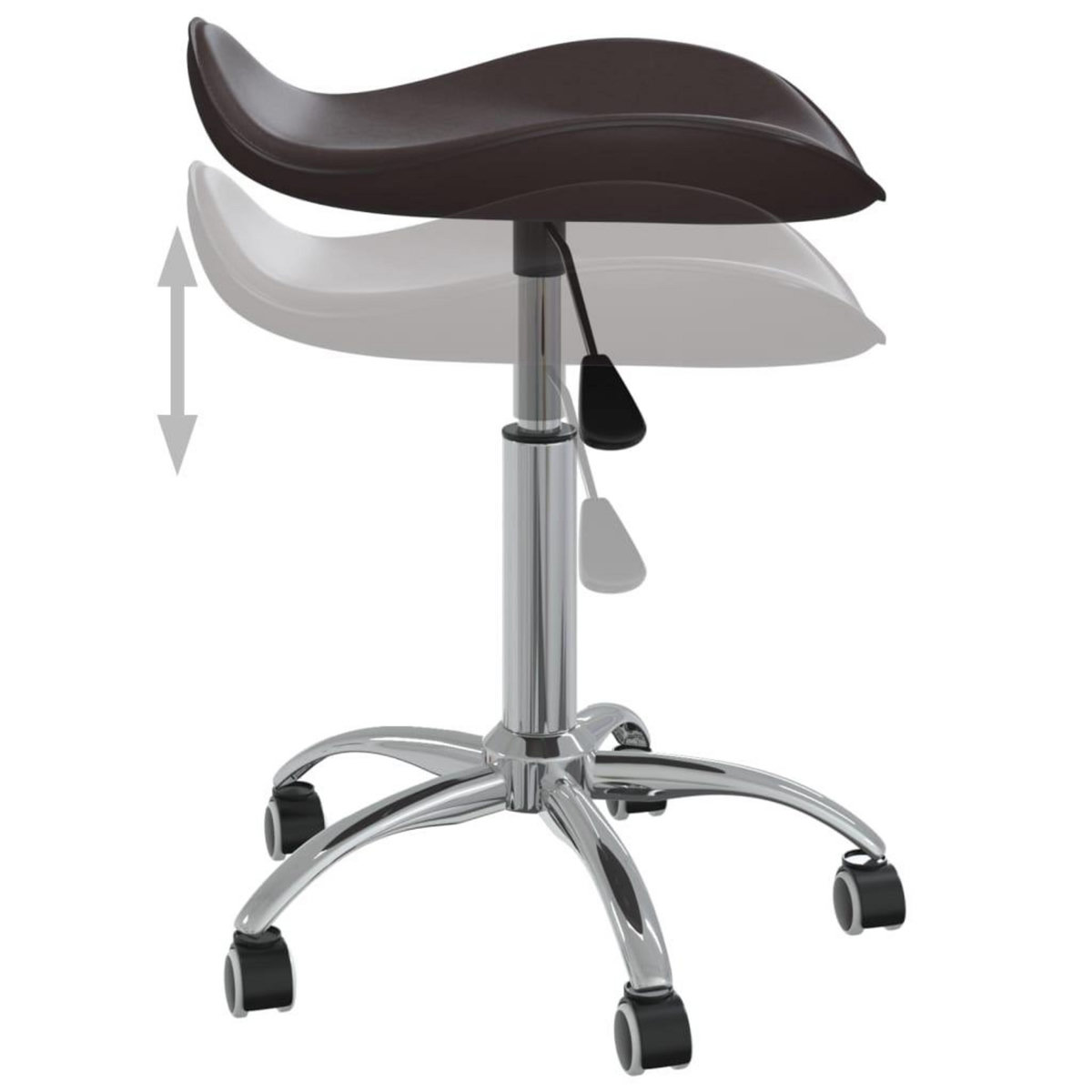 VIDAXL Chaise pivotante de salle a manger Marron Similicuir