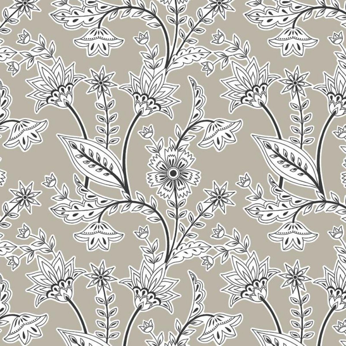 UNIVERS DECOR Pack complet housse de couette réversible pour lit 180 x 200 cm  King size  Floral taupe