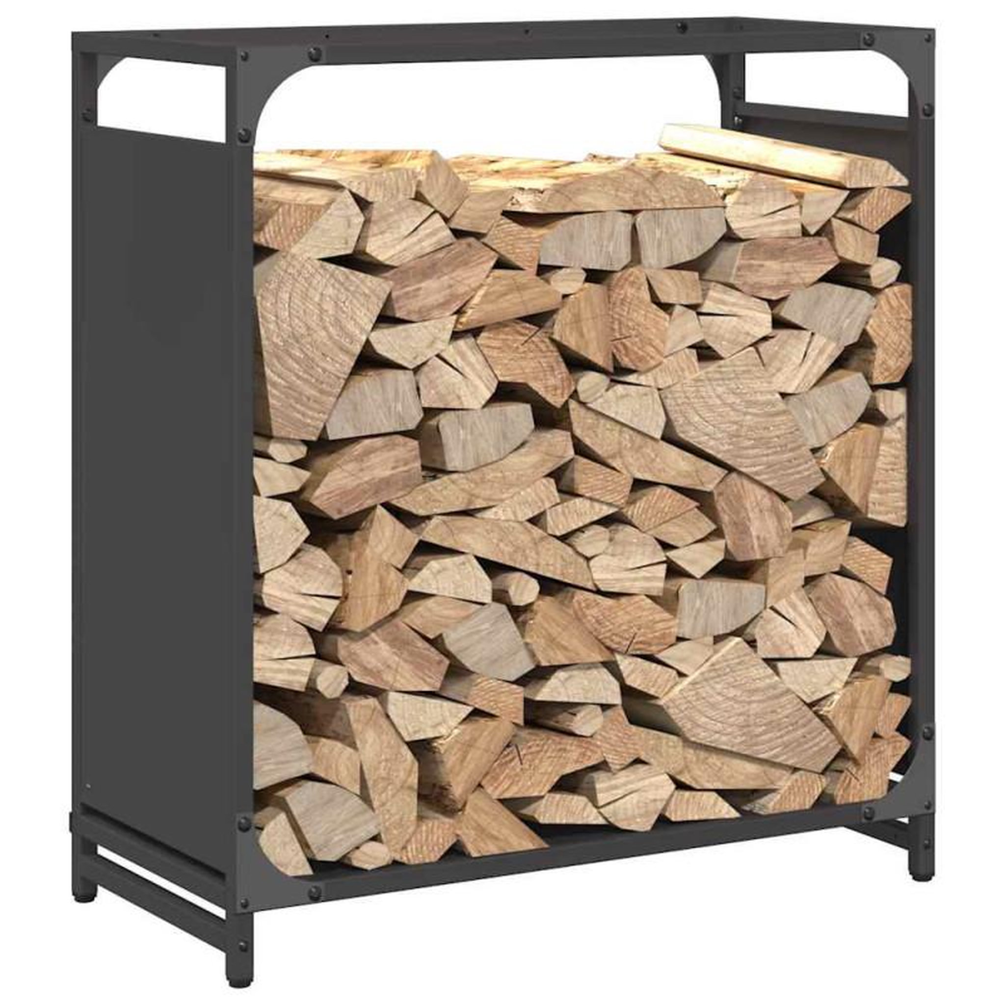Voir la diapositive 4 : VIDAXL Portant de bois chauffage noir 60x28x65 cm