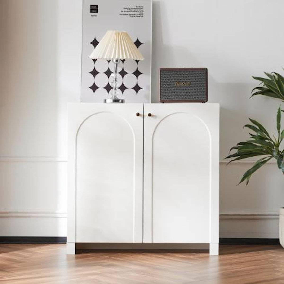 MERAX Buffet 2 porte(s) 0 tiroir(s) - 80 cm blanc panneau de particules