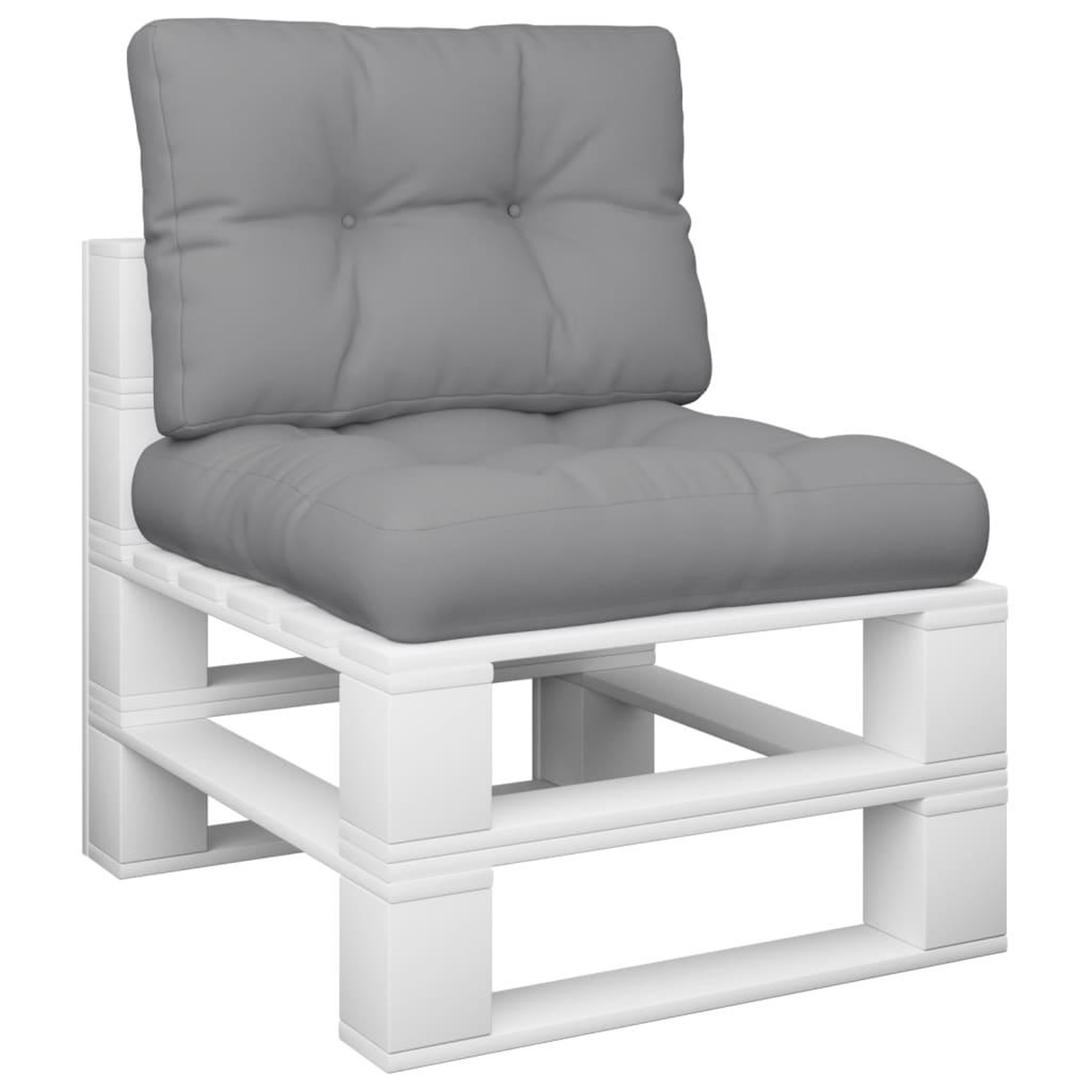 Voir la diapositive 3 : VIDAXL Coussins de palette lot de 2 gris tissu