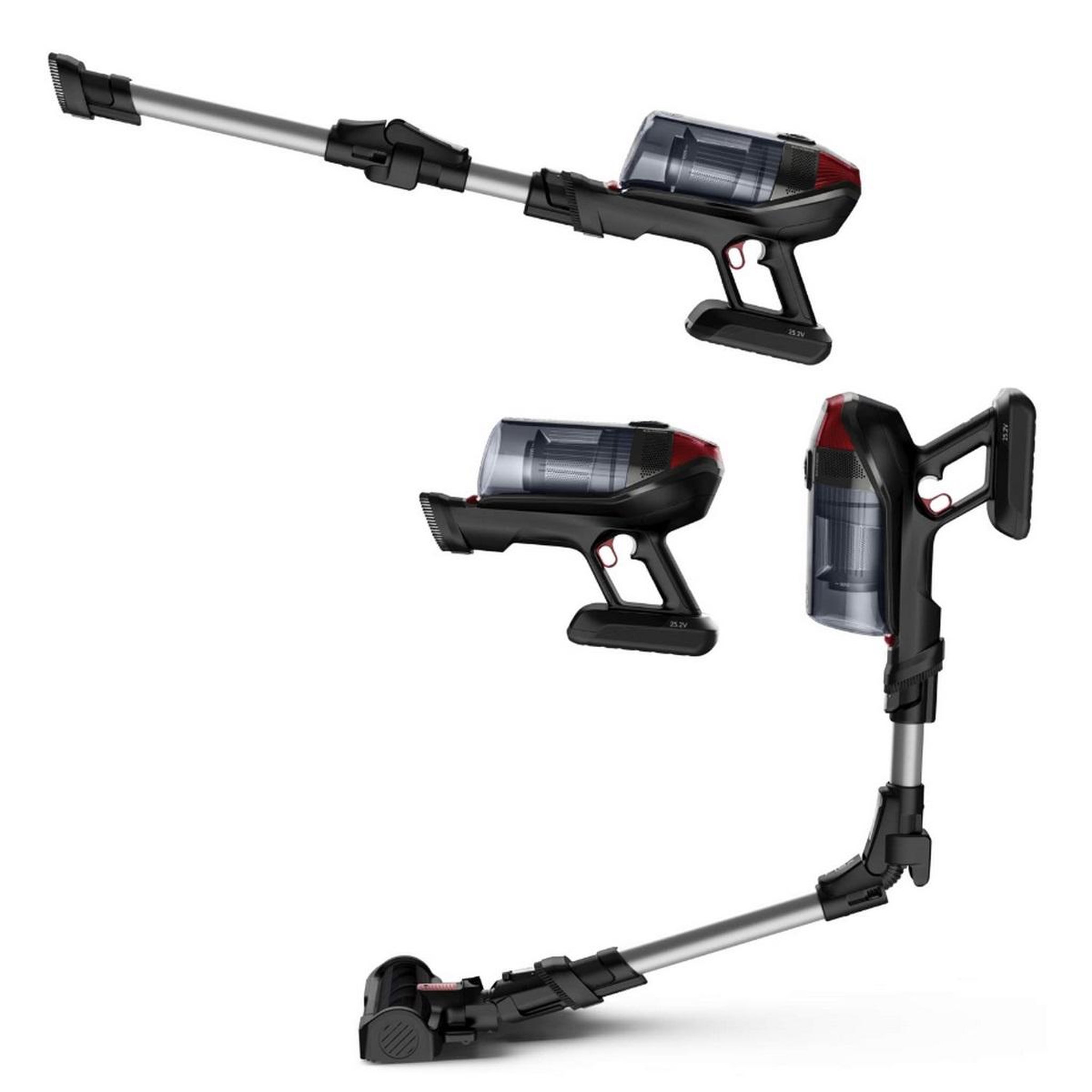 Voir la diapositive 3 : ROWENTA Aspirateur balai rechargeable 25.2v x-force flex auto noir et rouge - rh98a7wo