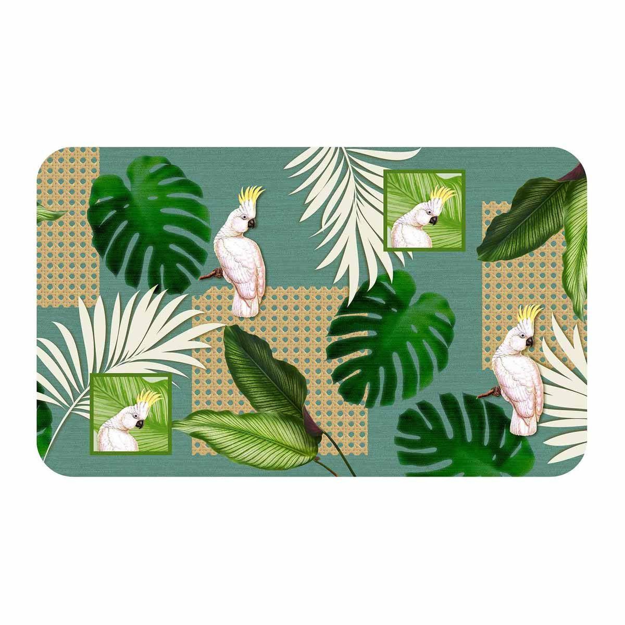 Douceur d'Intérieur Tapis imprimé  cacatoes  45x75cm vert