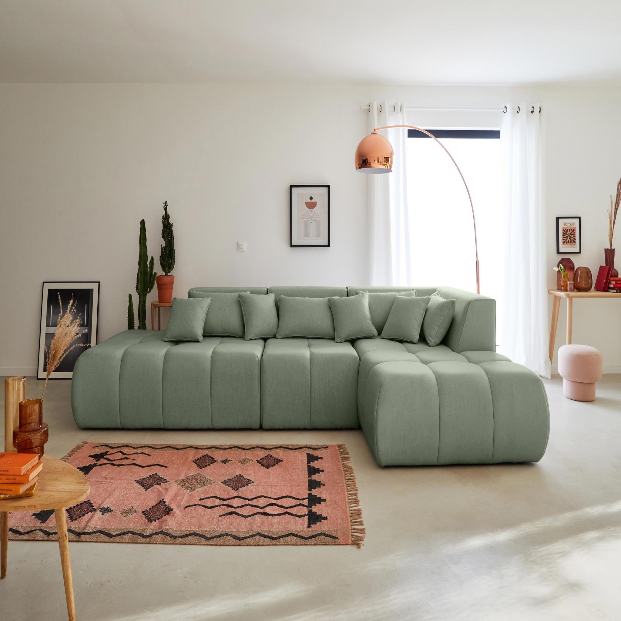 Voir la diapositive 1 : LISA DESIGN Caracas - canapé modulable d'angle droit - 5 places - en tissu