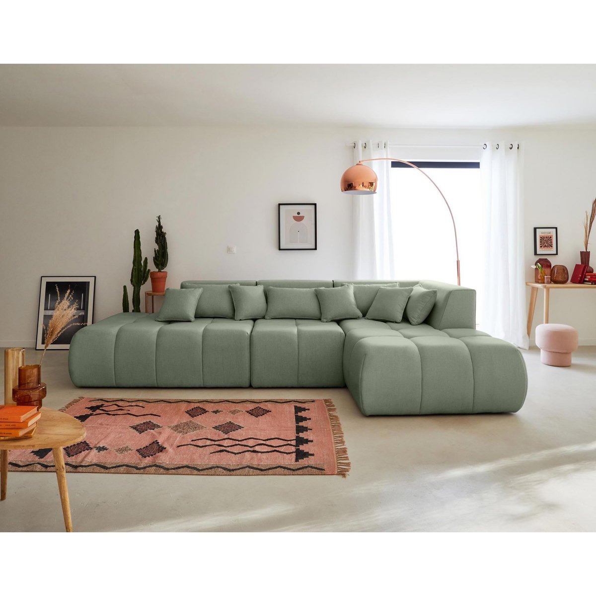 LISA DESIGN Caracas - canapé modulable d'angle droit - 5 places - en tissu