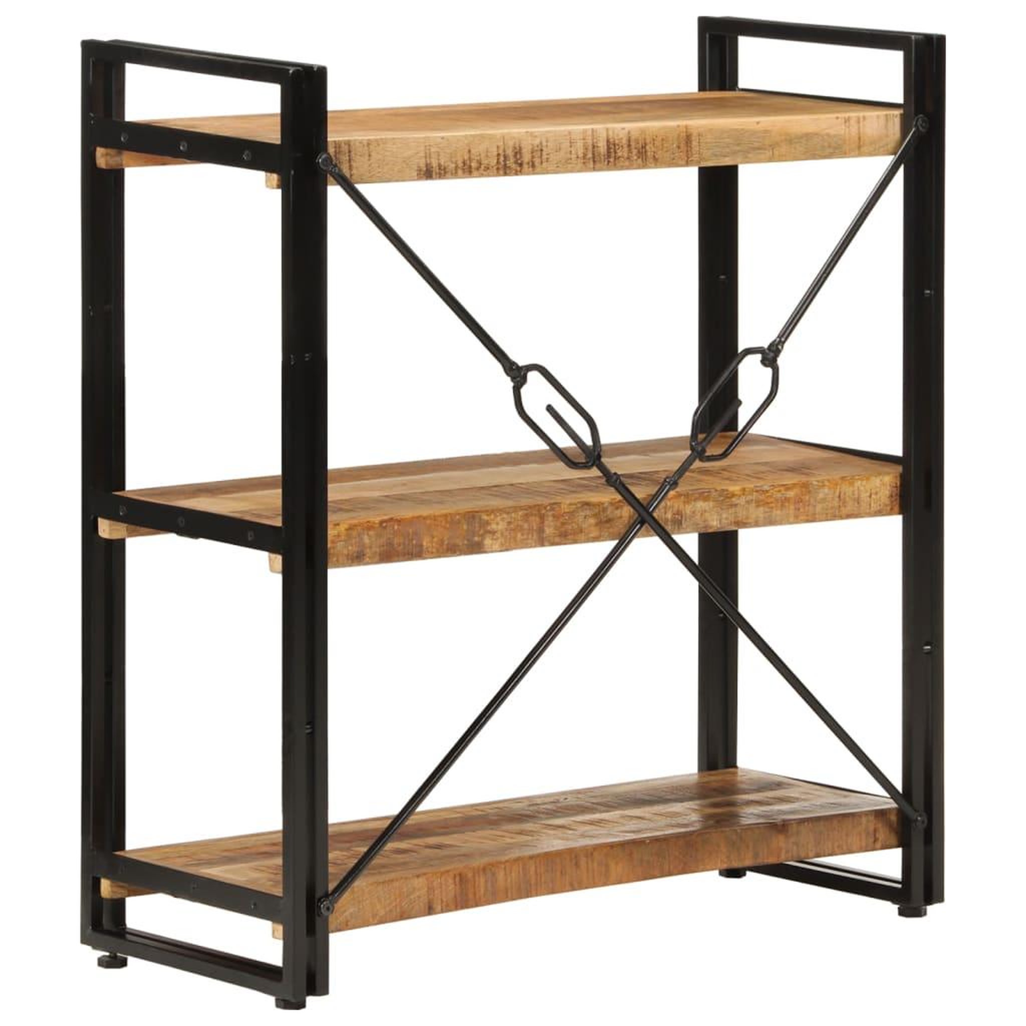 Voir la diapositive 3 : VIDAXL Bibliotheque 3 niveaux 77x30x80 cm bois massif manguier et fer