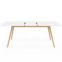 Voir la diapositive 4 : ID MARKET Ensemble table à manger extensible INGA 160-200 cm et 6 chaises SARA blanches design scandinave