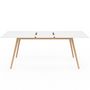 Voir la diapositive 4 : ID MARKET Ensemble table à manger extensible INGA 160-200 cm et 6 chaises SARA blanches design scandinave