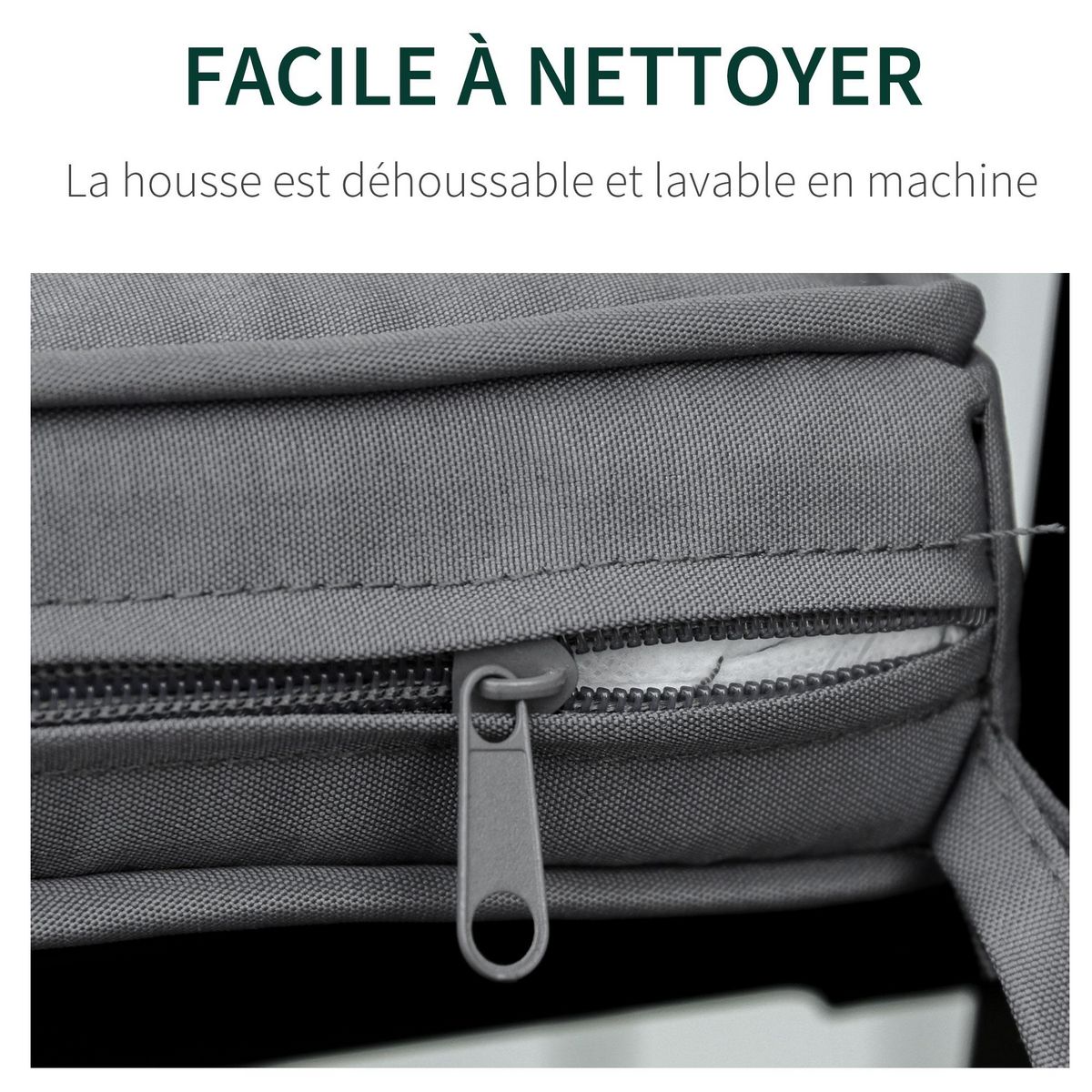 OUTSUNNY Coussins de banc de jardin déhoussables - coussins balancelle - lot de 2 - dim. 120L x 50l cm - rembourrage 5 cm - cordons d'attache - polyester gris