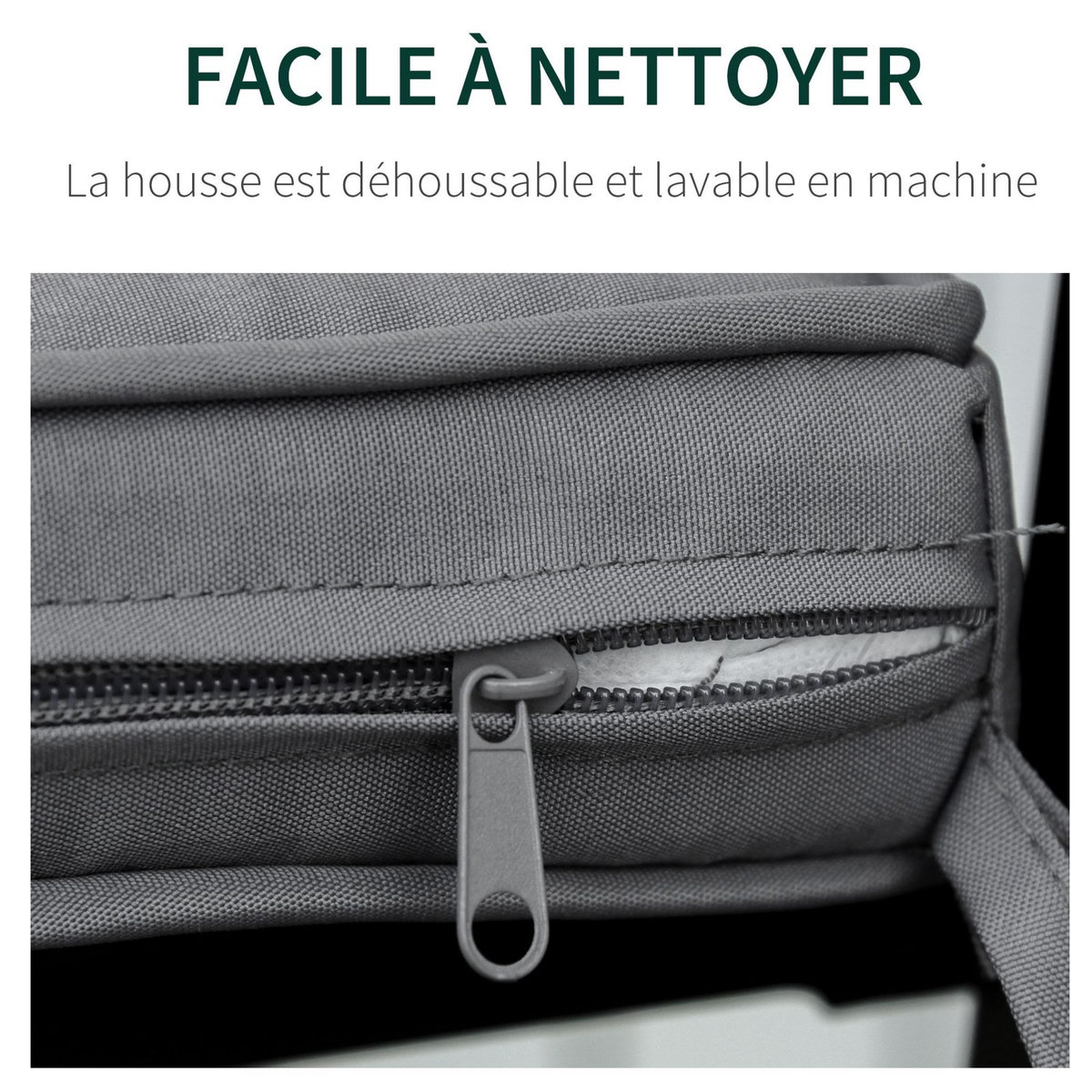 OUTSUNNY Coussins de banc de jardin déhoussables - coussins balancelle - lot de 2 - dim. 120L x 50l cm - rembourrage 5 cm - cordons d'attache - polyester gris