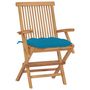 Voir la diapositive 3 : VIDAXL Chaises de jardin avec coussins bleu clair lot de 8 Teck massif