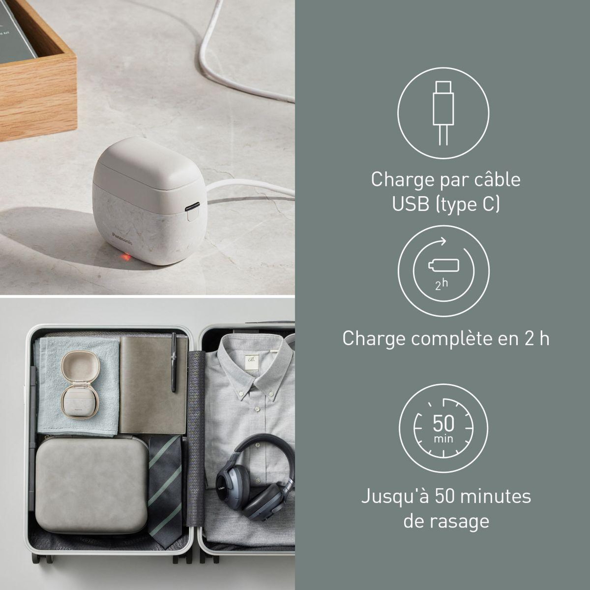 Voir la diapositive 5 : PANASONIC Rasoir électrique 5 lames es-pv6b-w803