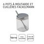 Voir la diapositive 6 : Fackelmann Lot de 6 pots à moutarde avec cuillère Fackelmann
