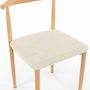 Voir la diapositive 6 : ID MARKET Lot de 6 chaises NOE en imitation bois et assise en tissu beige pour salle à manger
