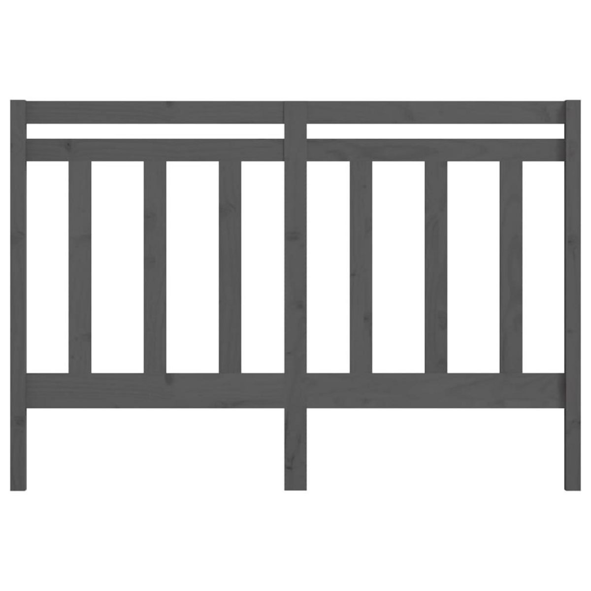 VIDAXL Tete de lit Gris 146x4x100 cm Bois massif de pin