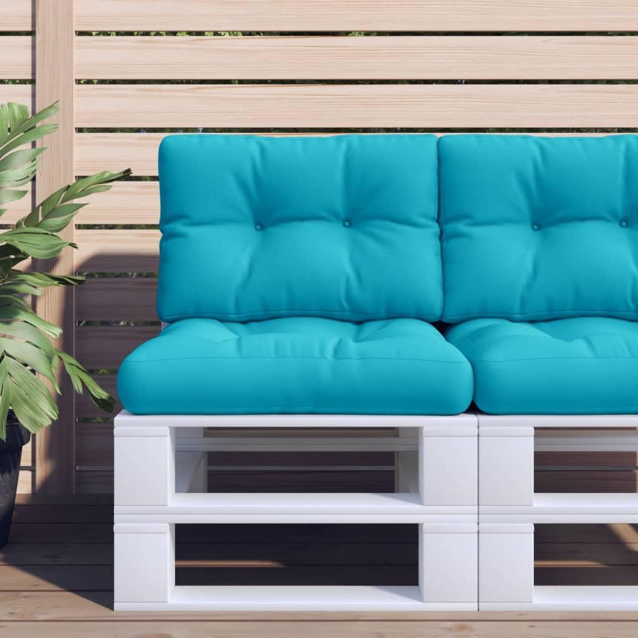 Voir la diapositive 1 : VIDAXL Coussins de palette lot de 2 turquoise tissu