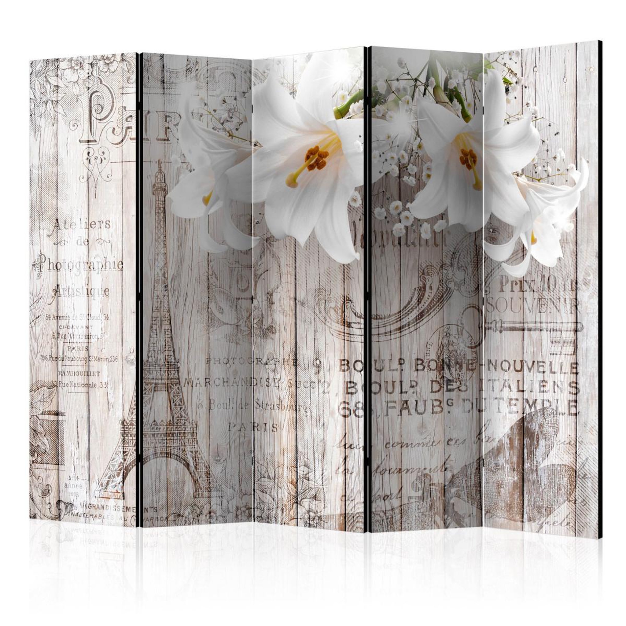 Paris Prix Paravent 5 volets  parisian lilies  172x225cm