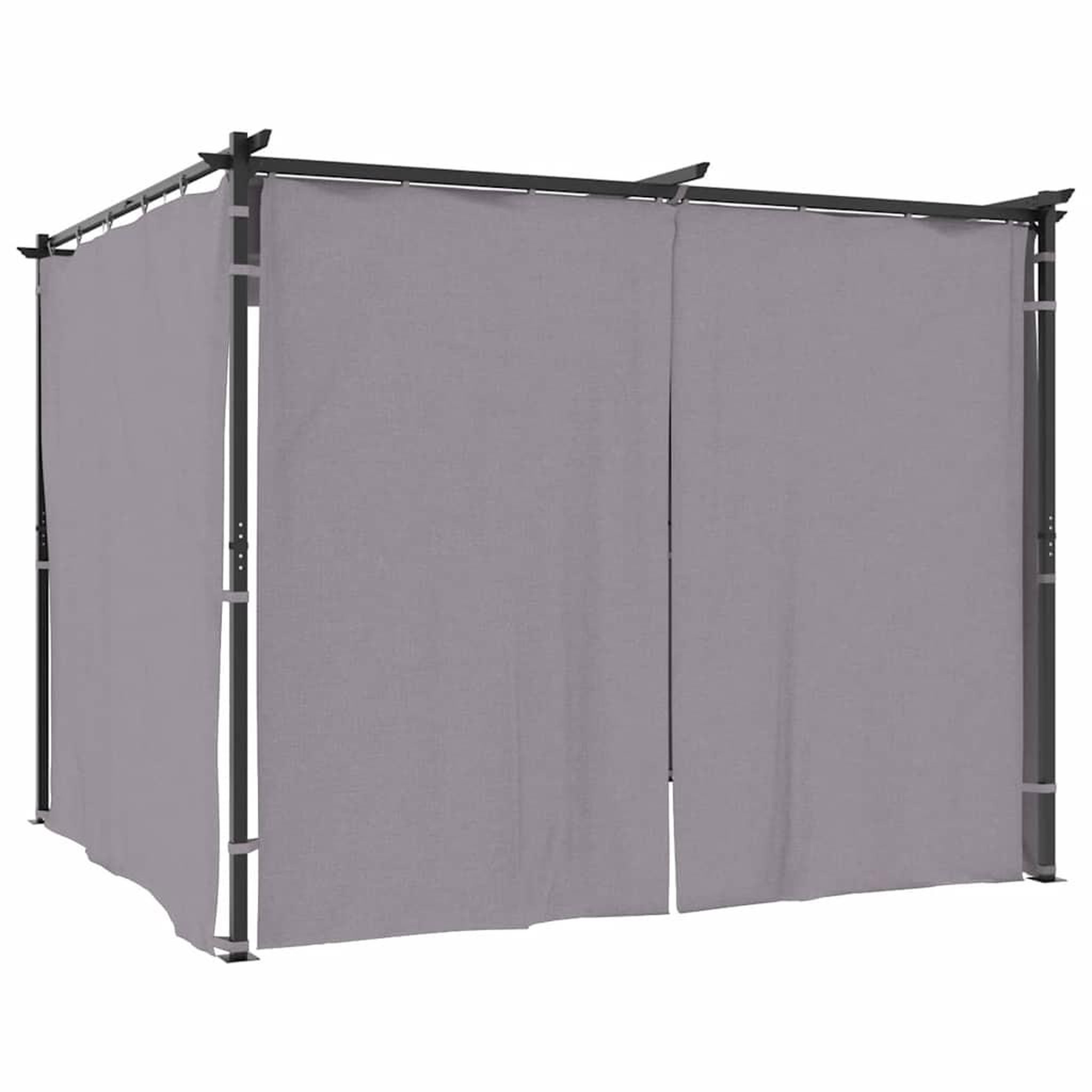 Voir la diapositive 2 : VIDAXL Tonnelle avec rideaux 3x3 m Anthracite Acier