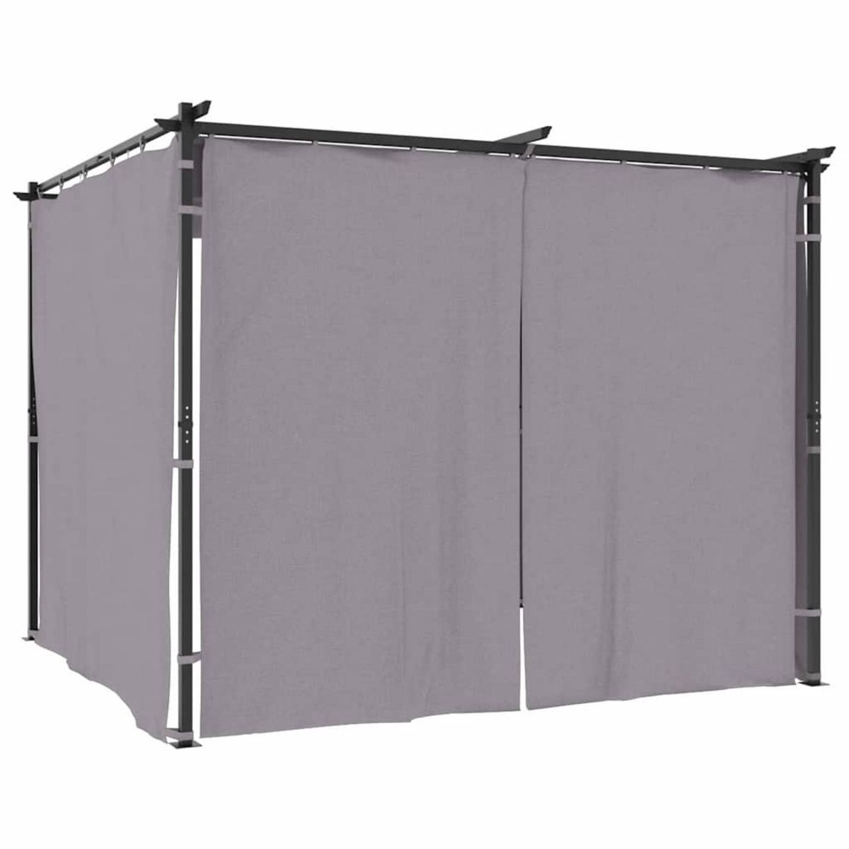 VIDAXL Tonnelle avec rideaux 3x3 m Anthracite Acier