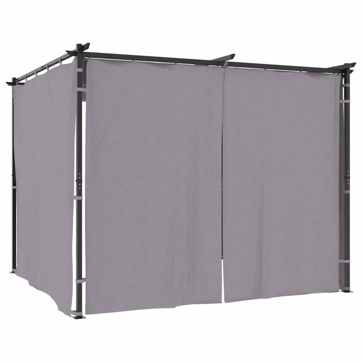 VIDAXL Tonnelle avec rideaux 3x3 m Anthracite Acier