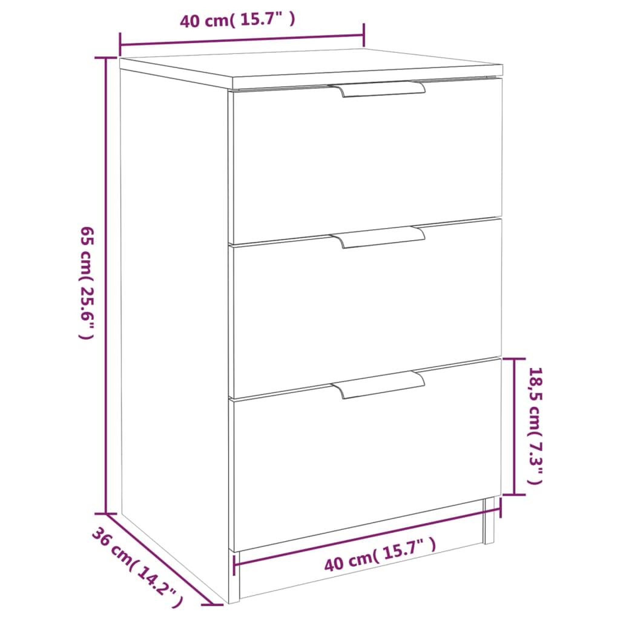Voir la diapositive 6 : VIDAXL Table de chevet Blanc 40x36x65 cm